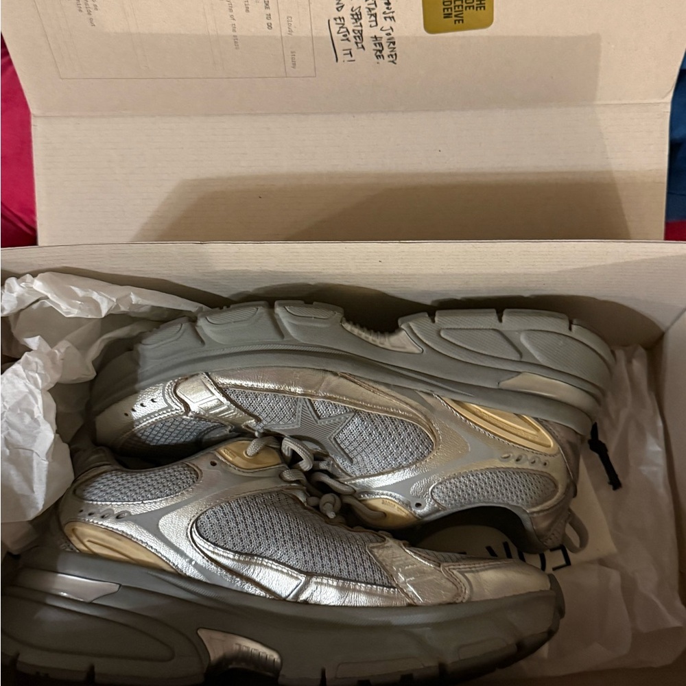 Golden Goose Silver and Gold Athletic Shoes - Picture 6 of 9